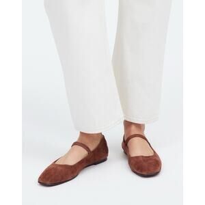 MADEWELL The Greta Ballet Flat Women 9.5 Suede NEW Soft Mahogany NN046